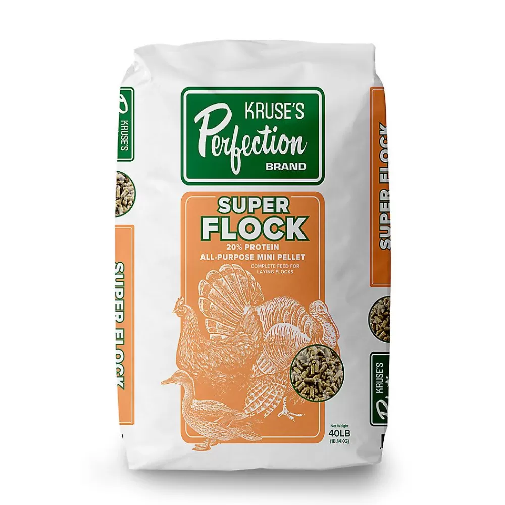 Feed<Kruse's Perfection Brand Super Flock Chicken Feed, 40Lb