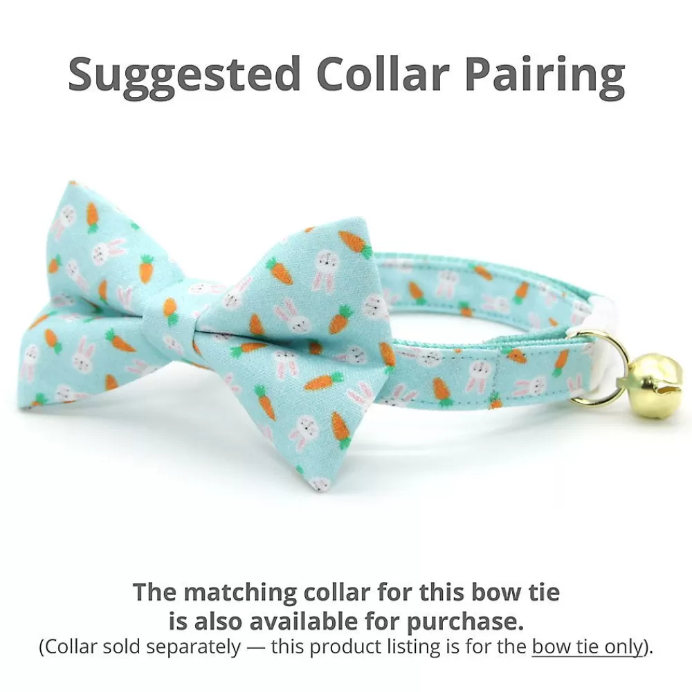Clothing & Accessories<Made By Cleo ® Easter Bunnies & Carrots Cat Bow Tie Blue