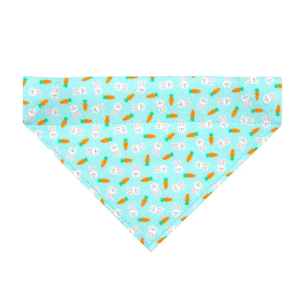 Clothing & Accessories<Made By Cleo ® Easter Bunnies & Carrots Slide-On Cat Bandana Blue