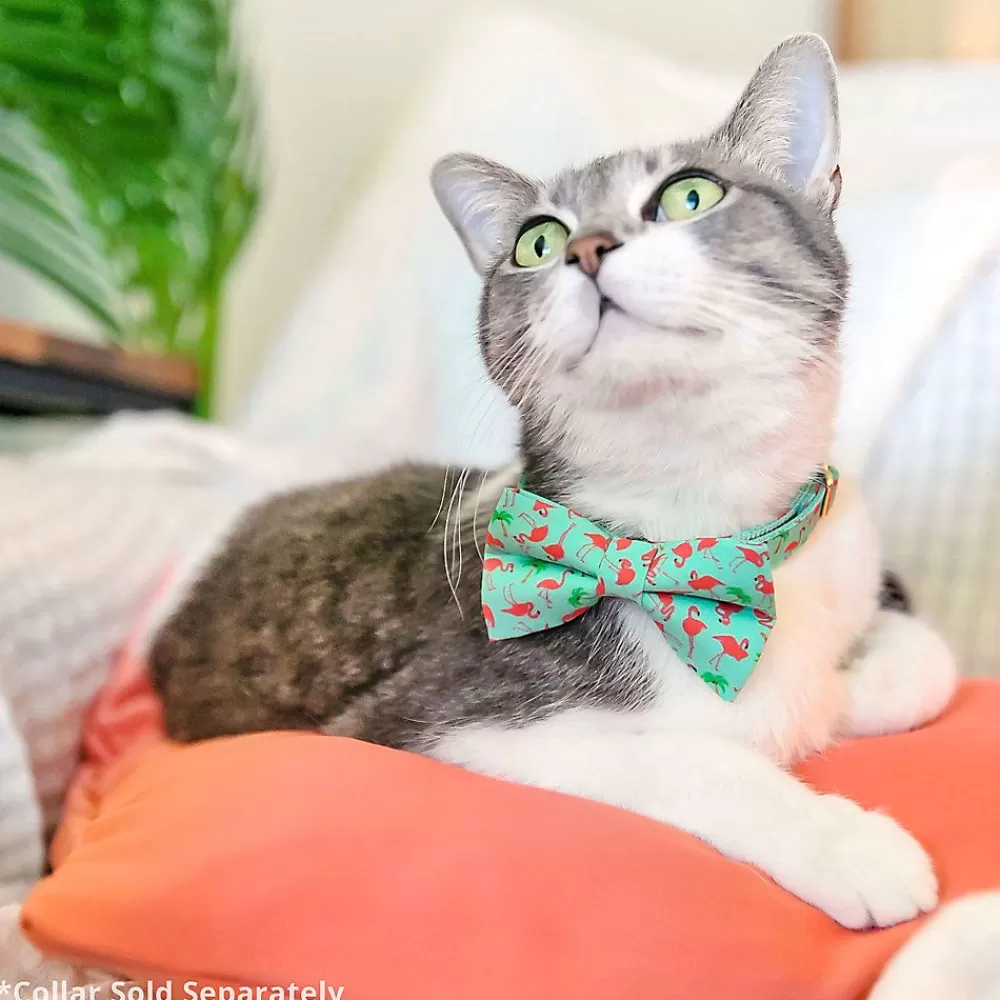 Clothing & Accessories<Made By Cleo ® Flamingo Aqua Tropical Cat Bow Tie