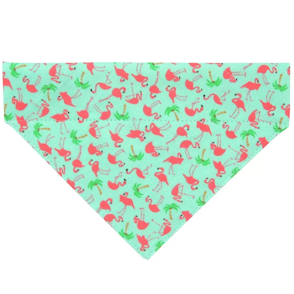 Clothing & Accessories<Made By Cleo ® Flamingo Aqua Tropical Slide-On Cat Bandana