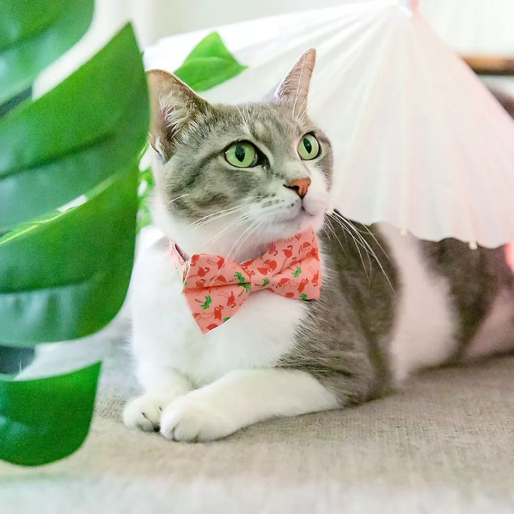 Clothing & Accessories<Made By Cleo ® Flamingo Pink Tropical Cat Bow Tie