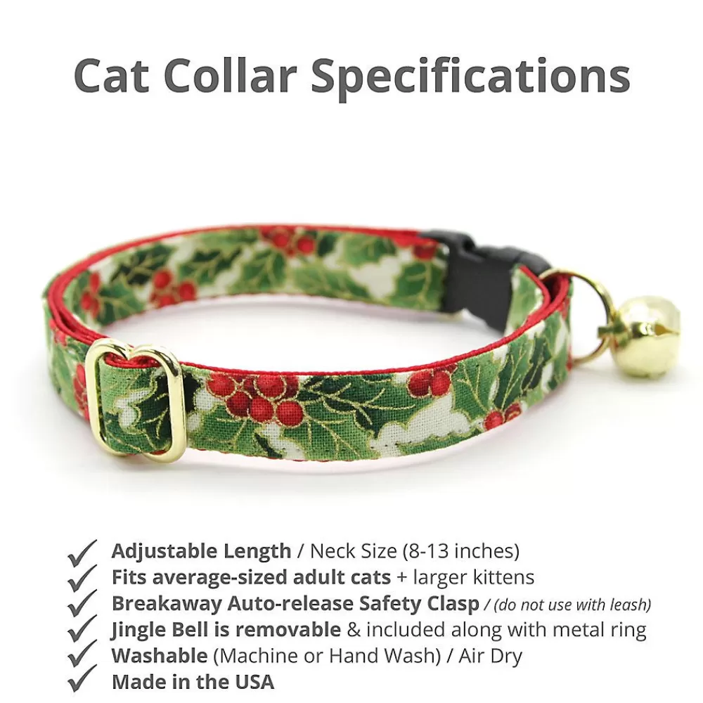 Collars, Harnessess & Leashes<Made By Cleo ® Holiday Holly Christmas Botanical Breakaway Cat Collar