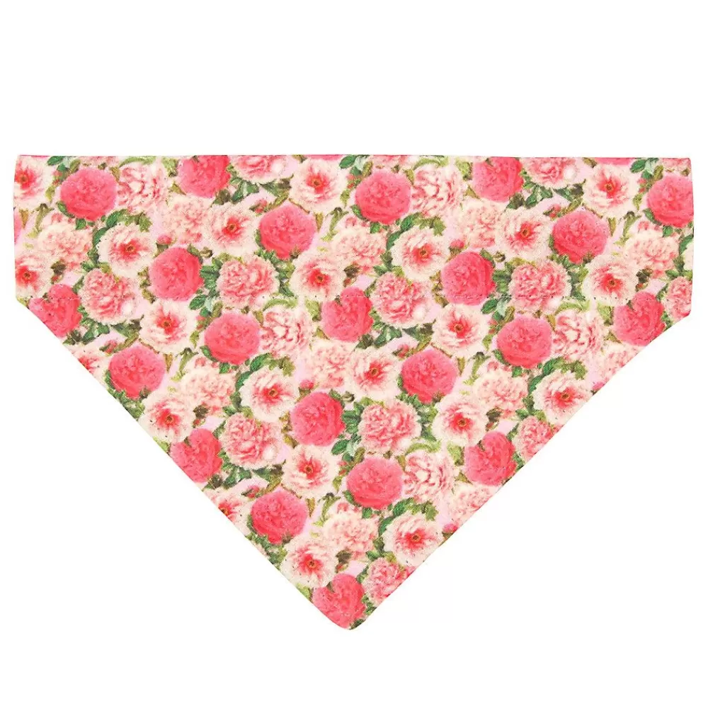 Clothing & Accessories<Made By Cleo ® Pretty In Peony Pink Floral Slide-On Cat Bandana