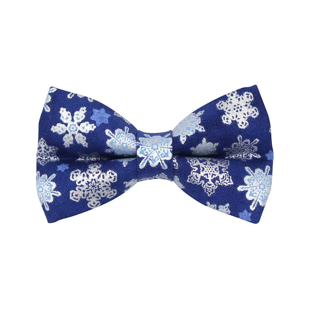 Collars, Harnessess & Leashes<Made By Cleo ® Shimmering Snowflakes Winter Blue Cat Bow Tie