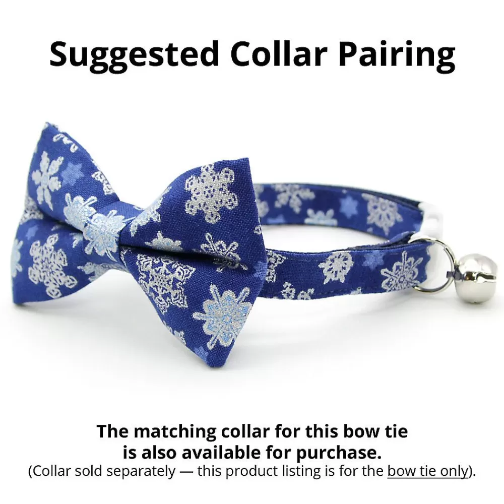 Clothing & Accessories<Made By Cleo ® Shimmering Snowflakes Winter Blue Cat Bow Tie