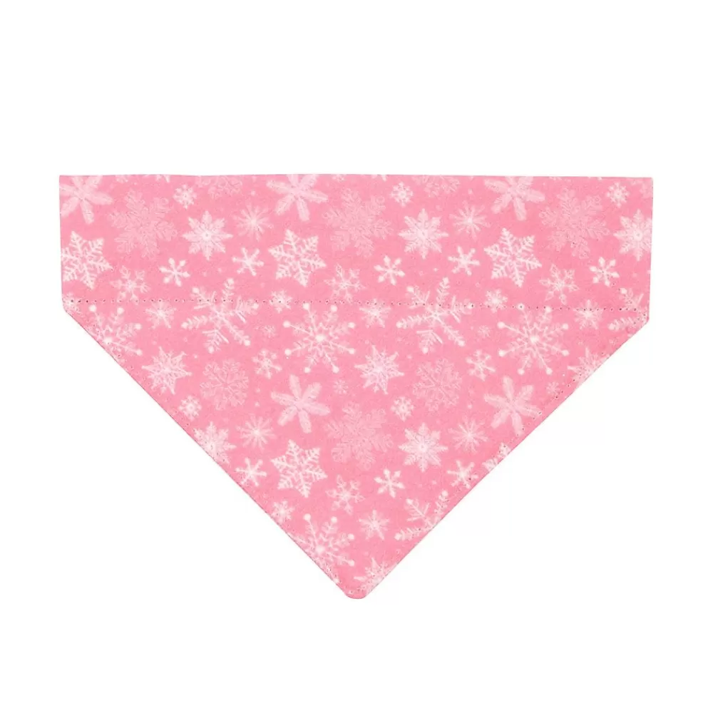 Clothing & Accessories<Made By Cleo ® Snowflakes Slide-On Cat Bandana Pink