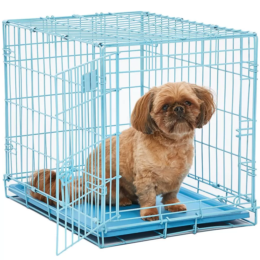 Car Rides<MidWest Single Door Icrate Dog Crate Blue