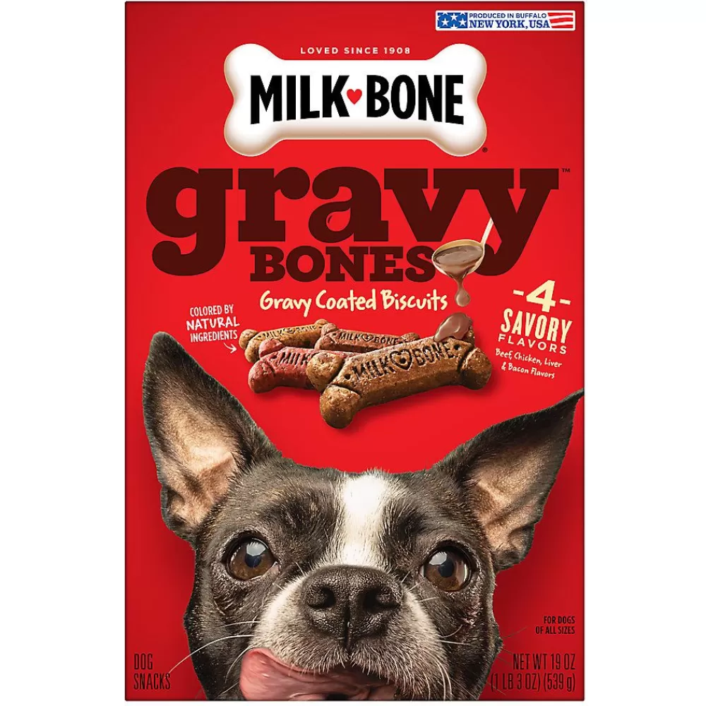 Biscuits & Bakery<Milk-Bone Gravybones Dog Treat All Ages - Chicken, Beef, Liver, Bacon