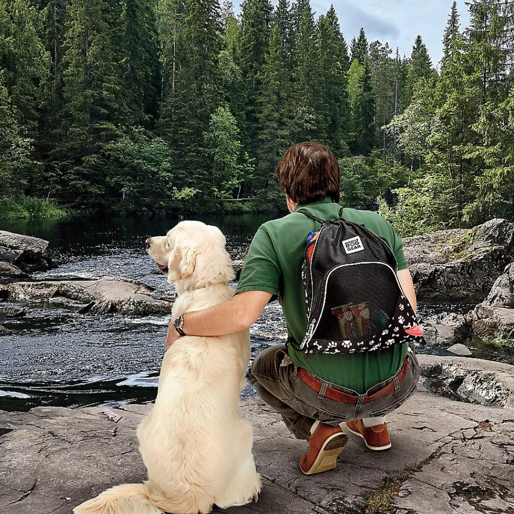 Day Trips<Mobile Dog Gear Dogssentials Drawstring Bag Black & White Paw Print