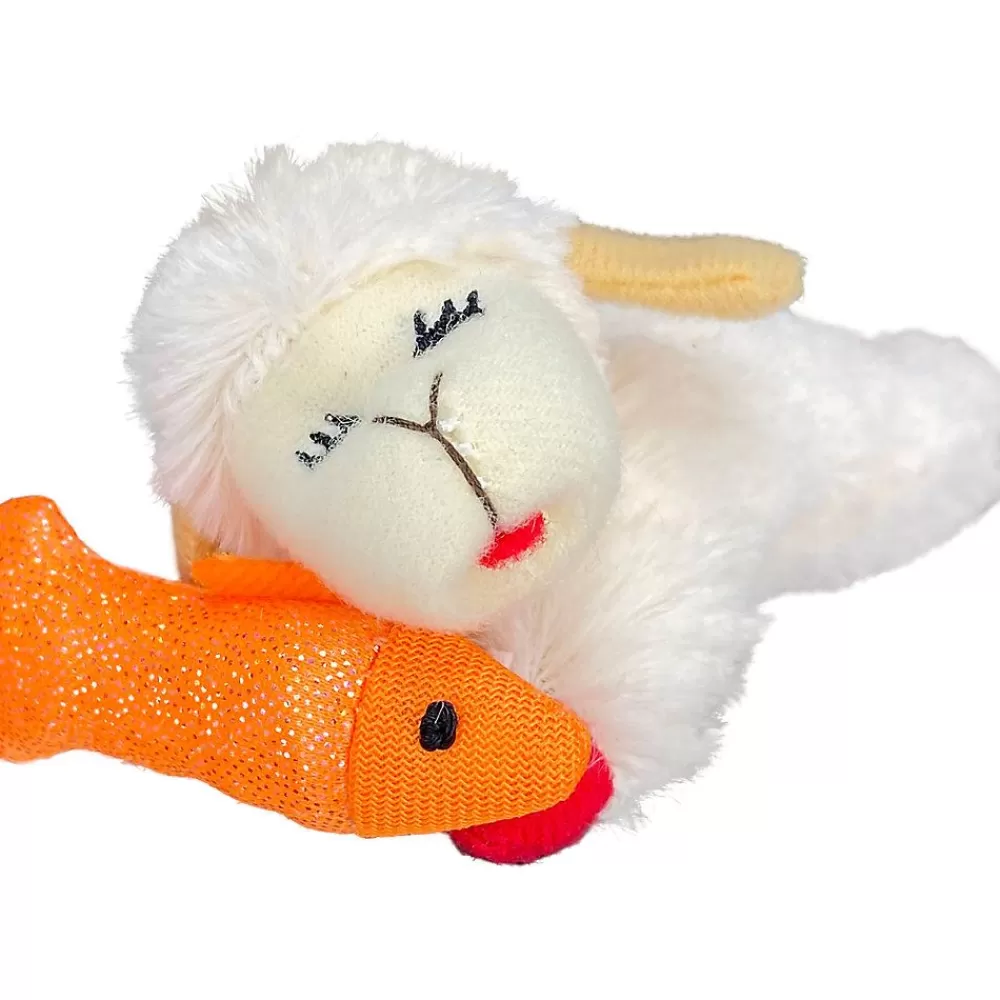 Toys<Multipet ® Lamb Chop Cat Holding Sparkle Orange Fish Cat Toy