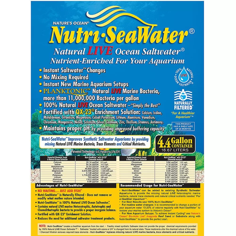 Saltwater Aquarium Care<Nature's Ocean Live Nutri-Seawater