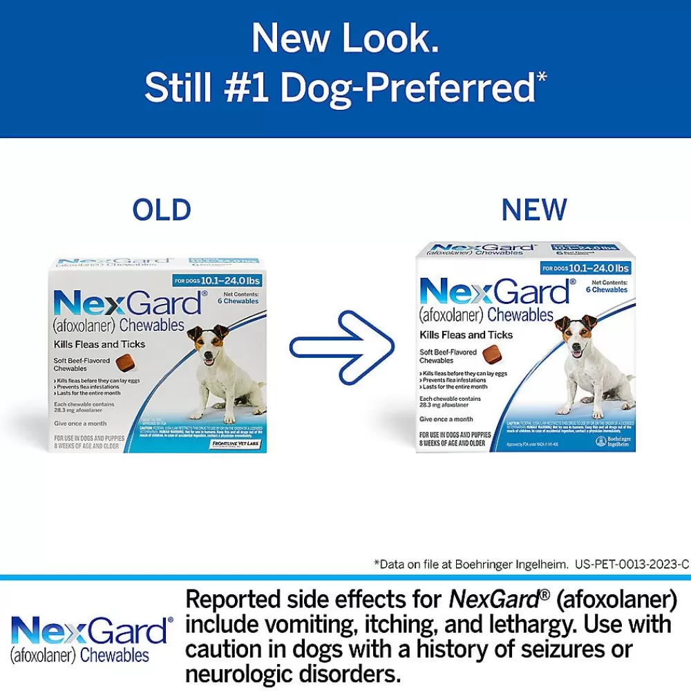 Flea & Tick<NexGard Chewable Tablets For Dogs 10.1-24 Lbs