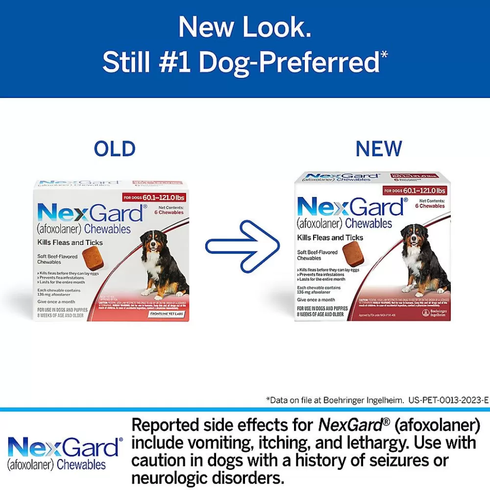 Flea & Tick<NexGard Chewable Tablets For Dogs 60.1-121 Lbs