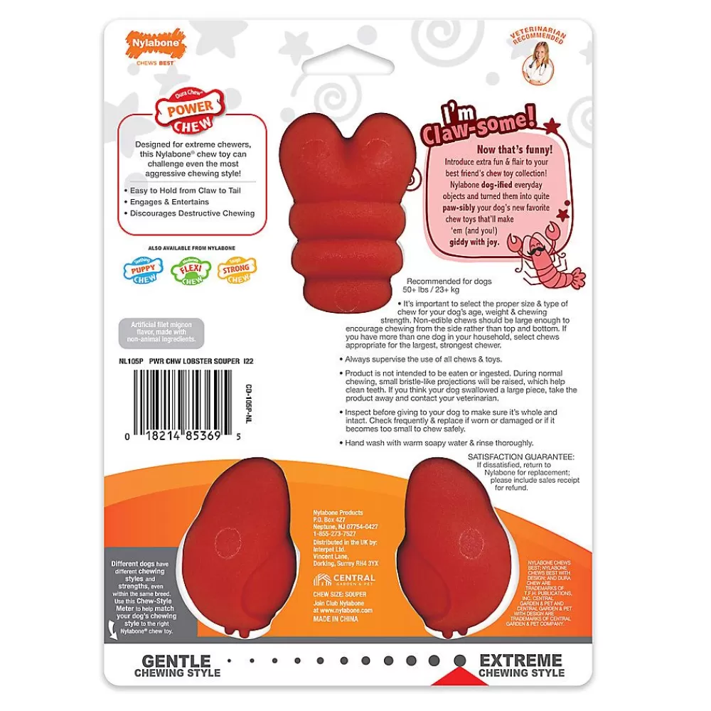 Toys<Nylabone ® Power Chew Lobster "I'M Claw-Some!" Dog Toy - Filet Mignon Flavor