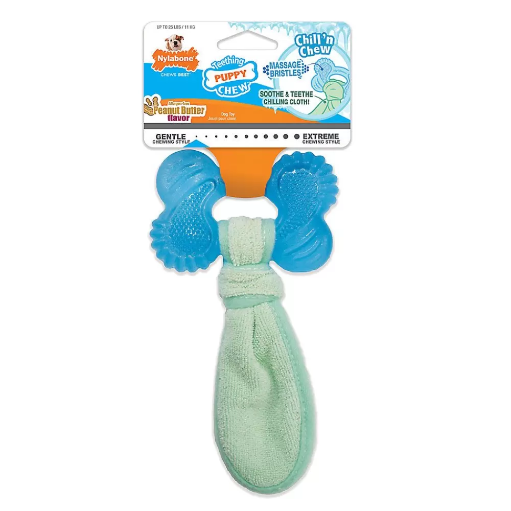 Toys<Nylabone ® Teething Puppy Chew Freezer Bone Dog Toy - Peanut Butter Flavor