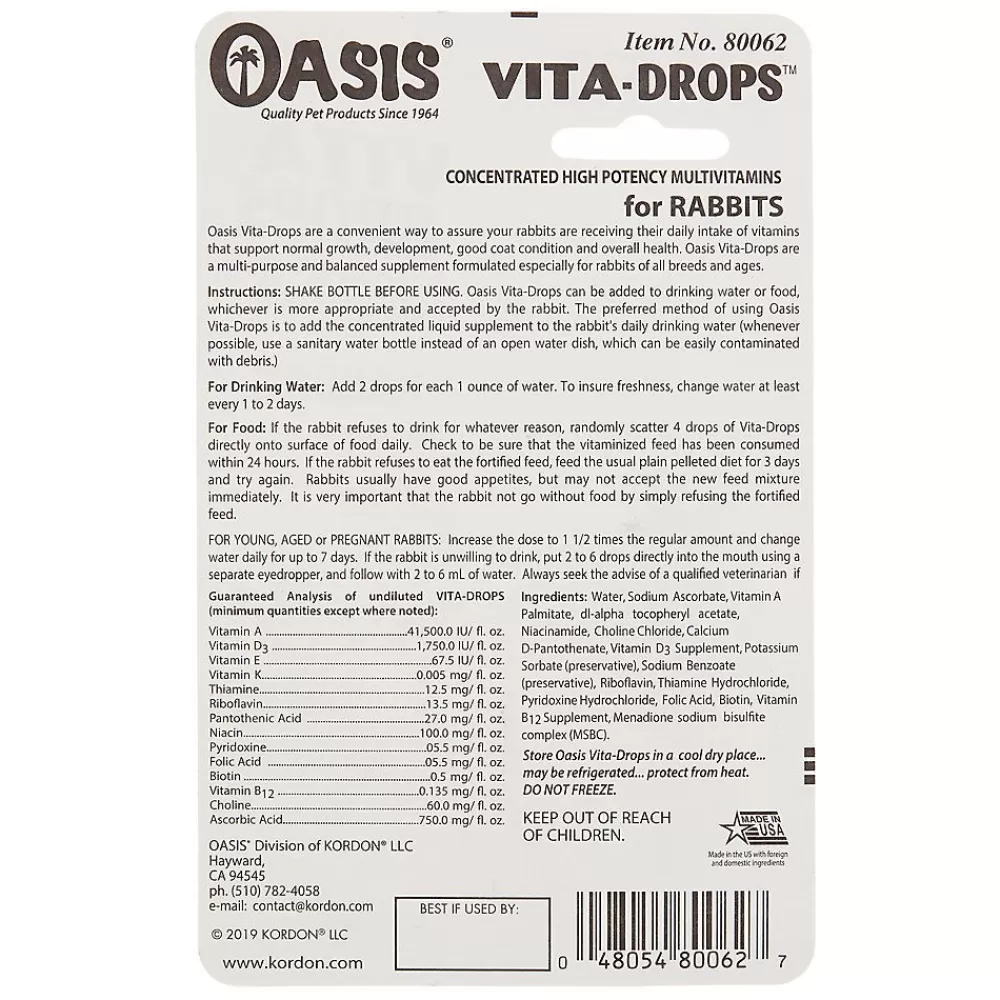 Health & Grooming<Kordon Oasis® Vita-Drops High Potency Rabbit Daily Multivitamins