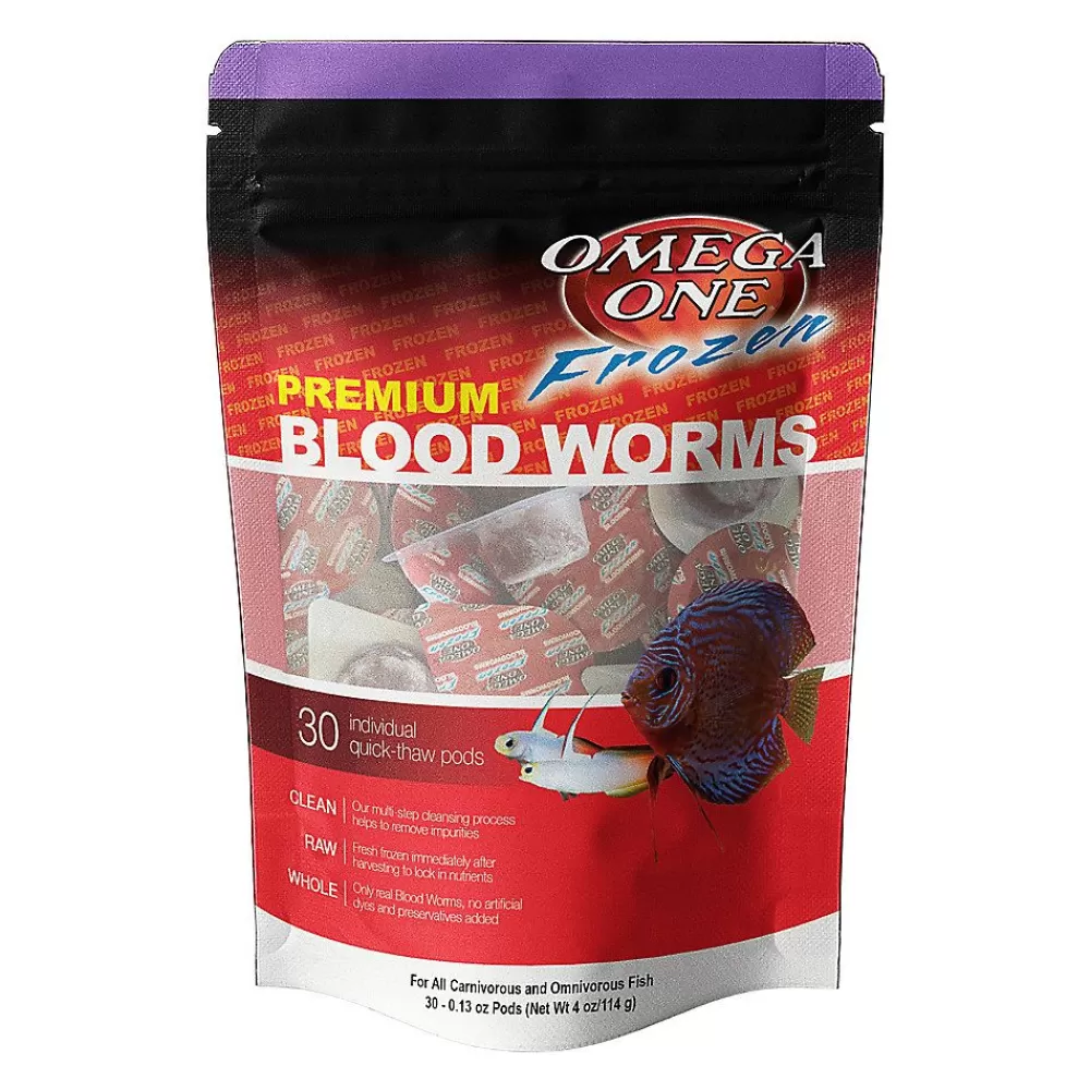 Betta<Omega One Frozen Blood Worms Fish Food