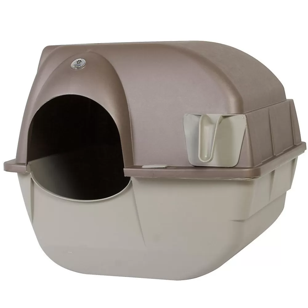 Litter Boxes<Omega Paw Roll N' Clean Self Cleaning Cat Litter Box Beige