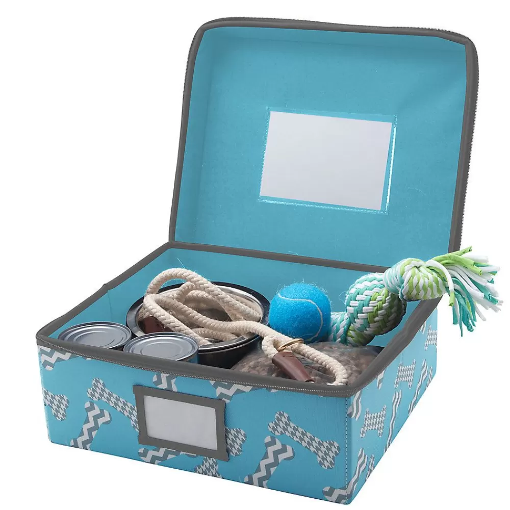 Storage<Paw Prints Fabric Bone Play Zip-Up & Collapsible On-The-Go Storage Bin