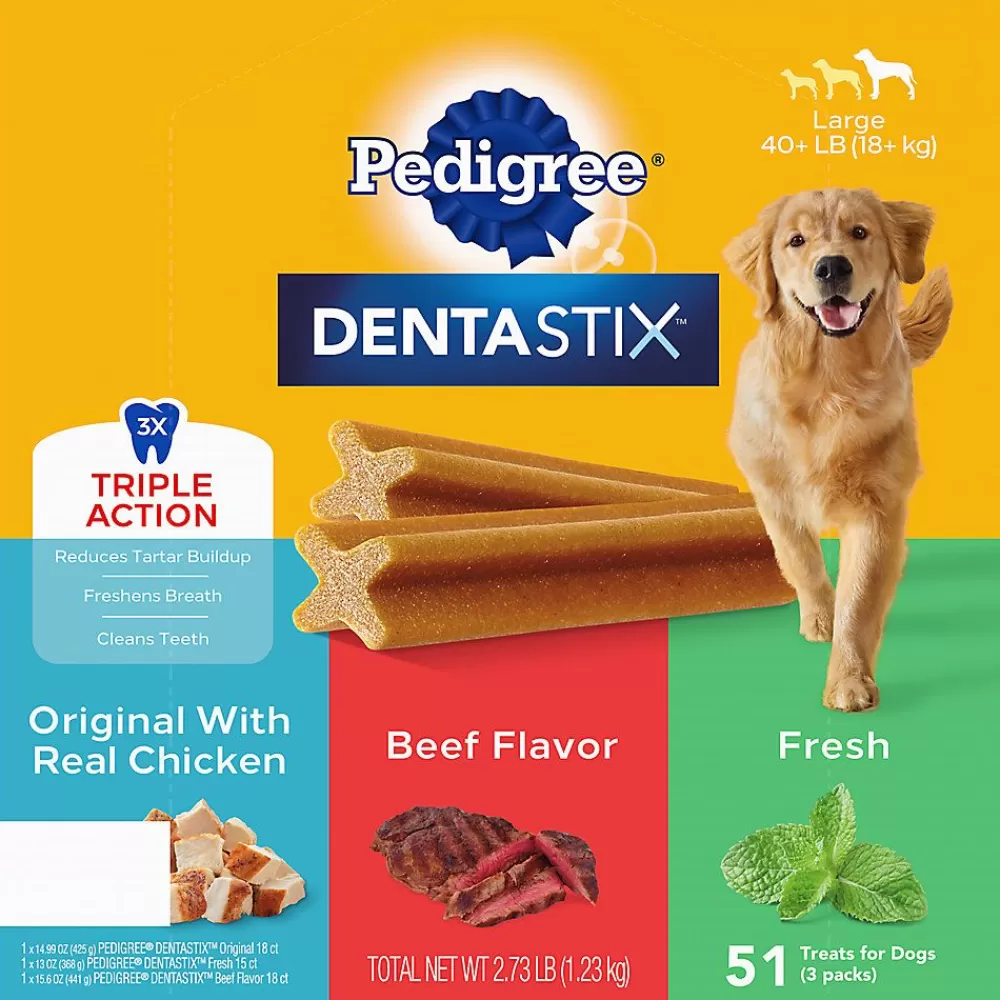 Dental Treats<Pedigree ® Dentastix Variety Pack Large Breed Adult Dental Dog Treats - Chicken, Beef & Fresh