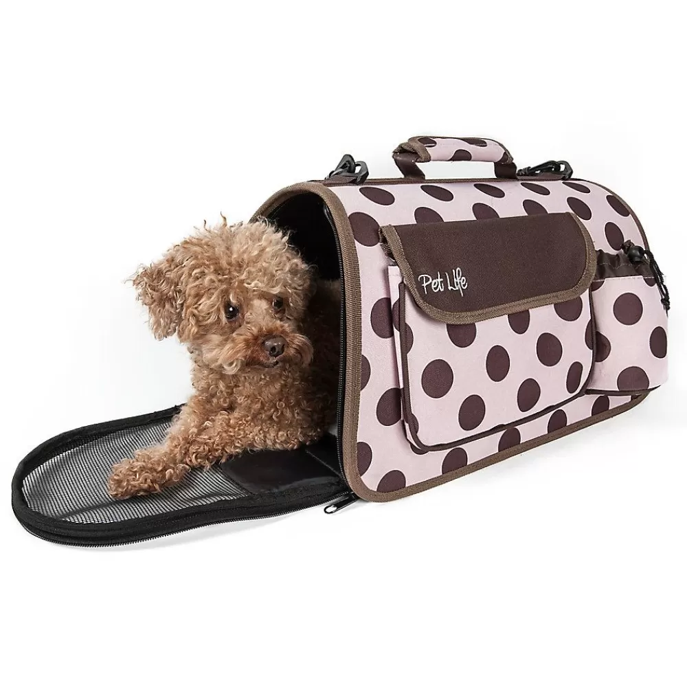 Airline Travel<Pet Life Airline Approved 'Casual' Pet Carrier Pink & Brown