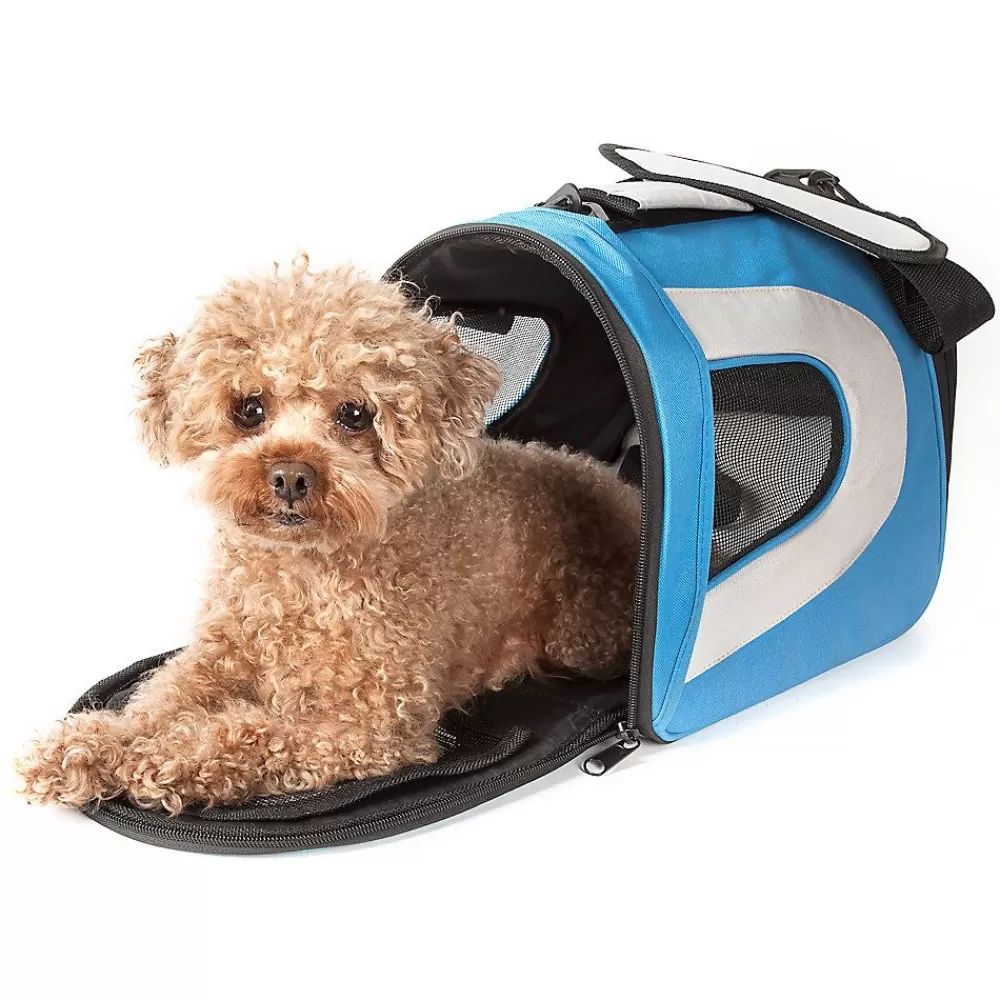 Airline Travel<Pet Life Airline Approved Folding Sporty Mesh Pet Carrier Blue