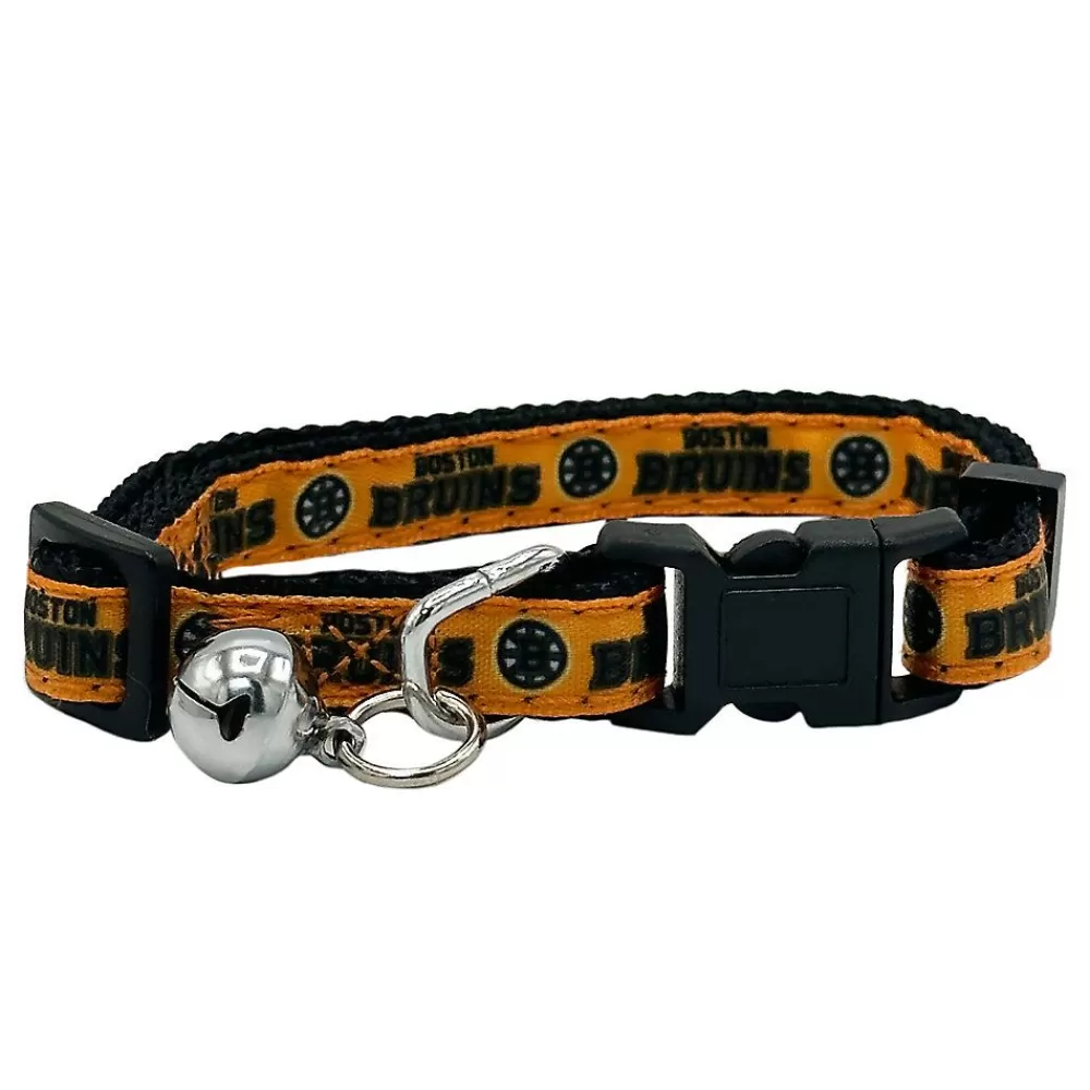 Collars, Harnessess & Leashes<Pets First Nhl Boston Bruins Satin Cat Collar Multi-Color