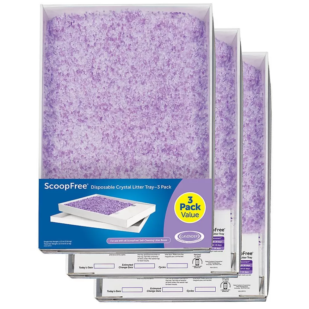 Litter Boxes<PetSafe ® Scoopfree® Crystal Disposable Litter Trays, Lavender Scent, 3-Pack