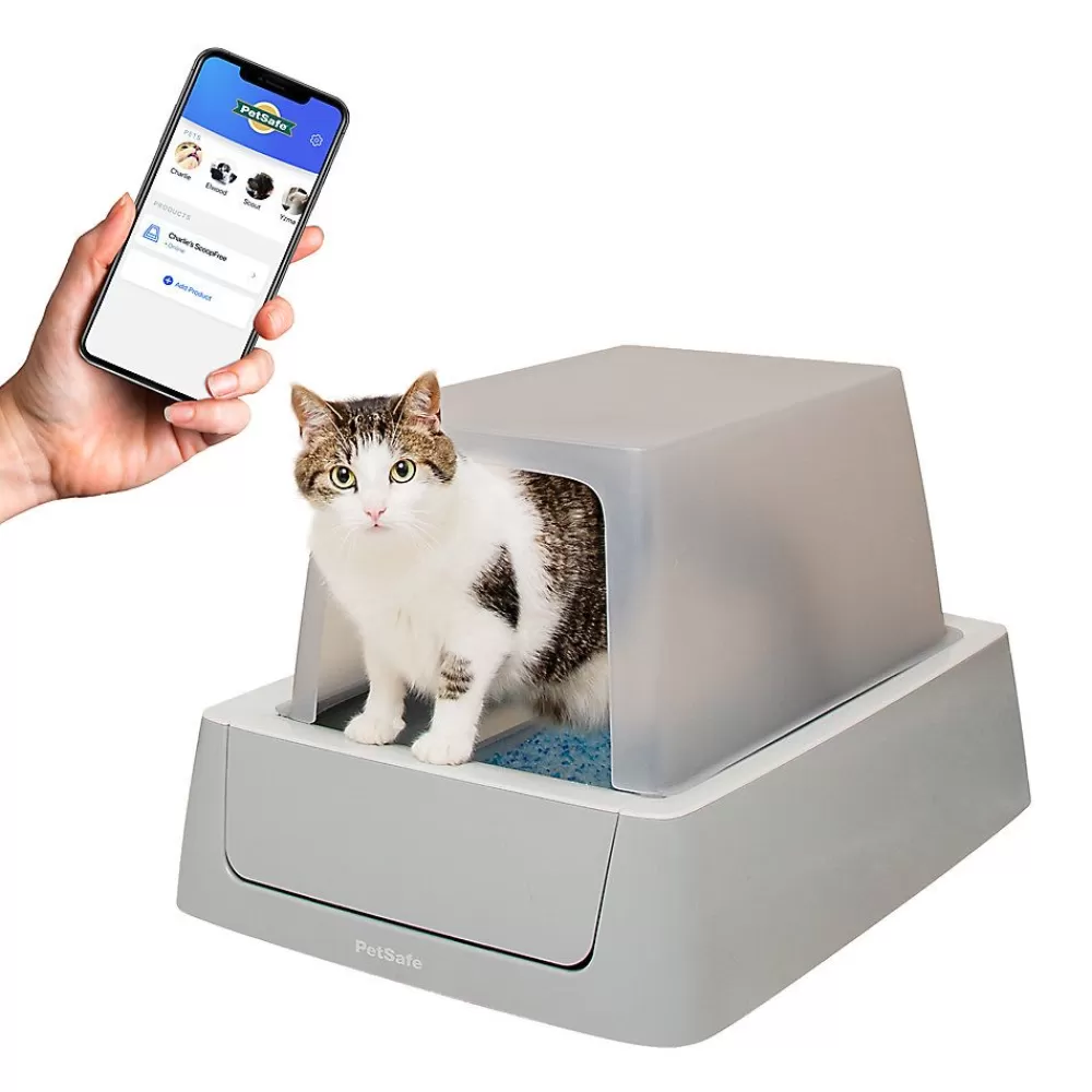 Smart Litter Boxes<PetSafe ® Scoopfree® Crystal Smart Front-Entry Self-Cleaning Cat Litter Box