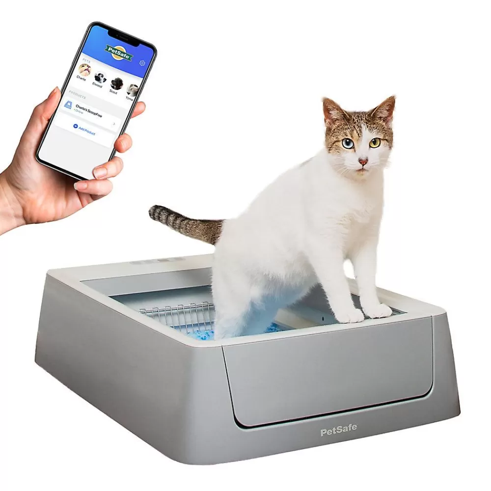 Smart Litter Boxes<PetSafe ® Scoopfree® Crystal Smart Self-Cleaning Cat Litter Box