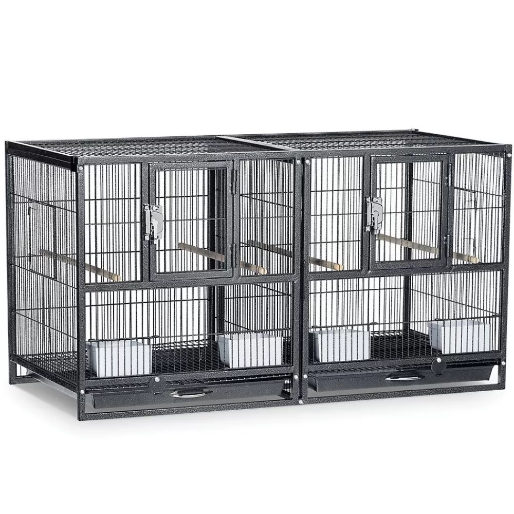 Cages<Prevue Pet Products Hampton Deluxe Breeder Bird Cage System Black