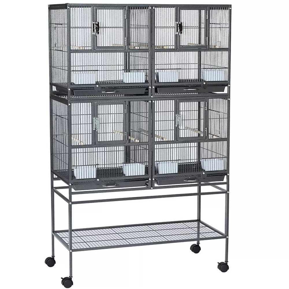 Cages<Prevue Pet Products Hampton Deluxe Breeder Bird Cage System Black