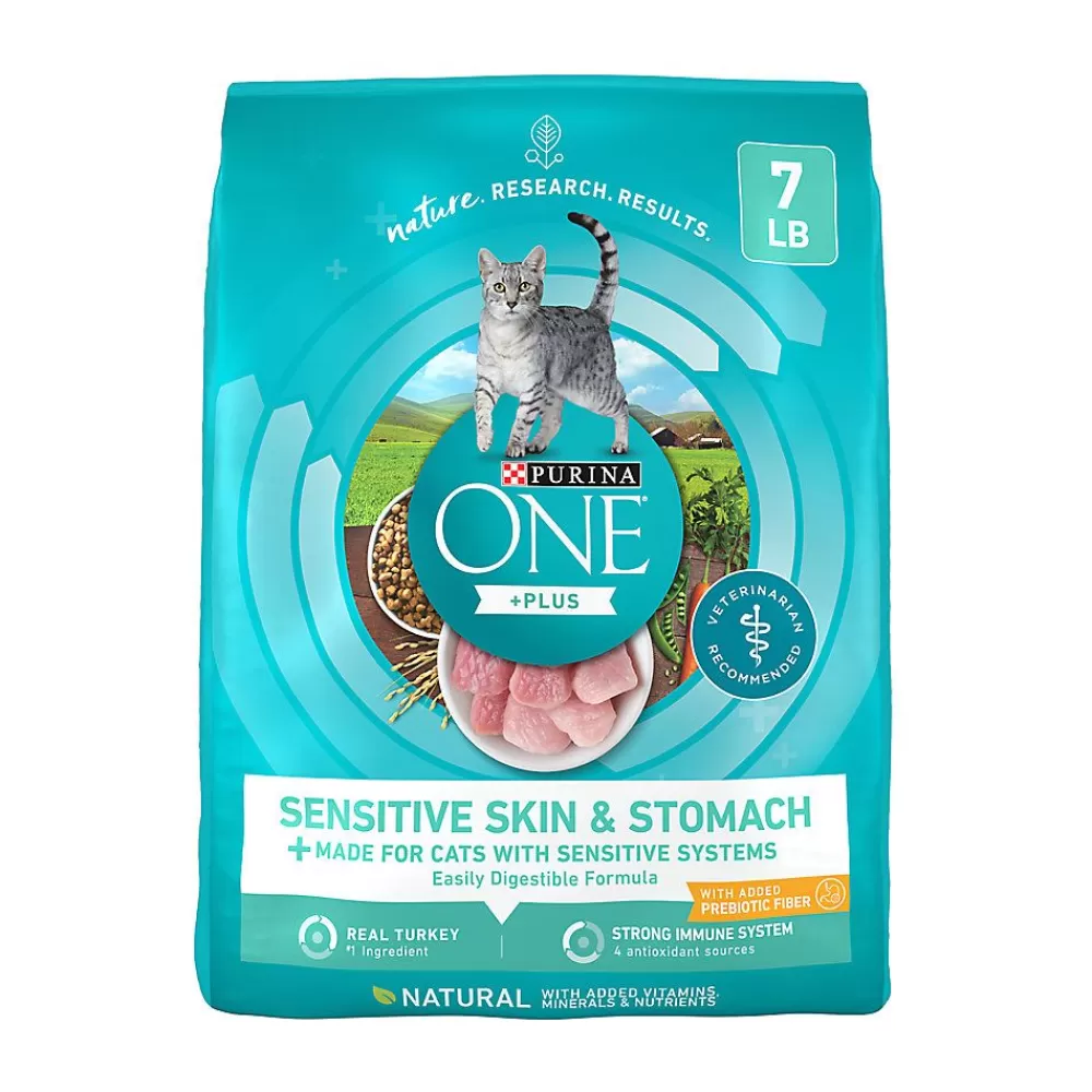 Dry Food<Purina ONE ® +Plus Sensitive Skin & Stomach Adult Cat Dry Food - Turkey, High-Protein, Natural