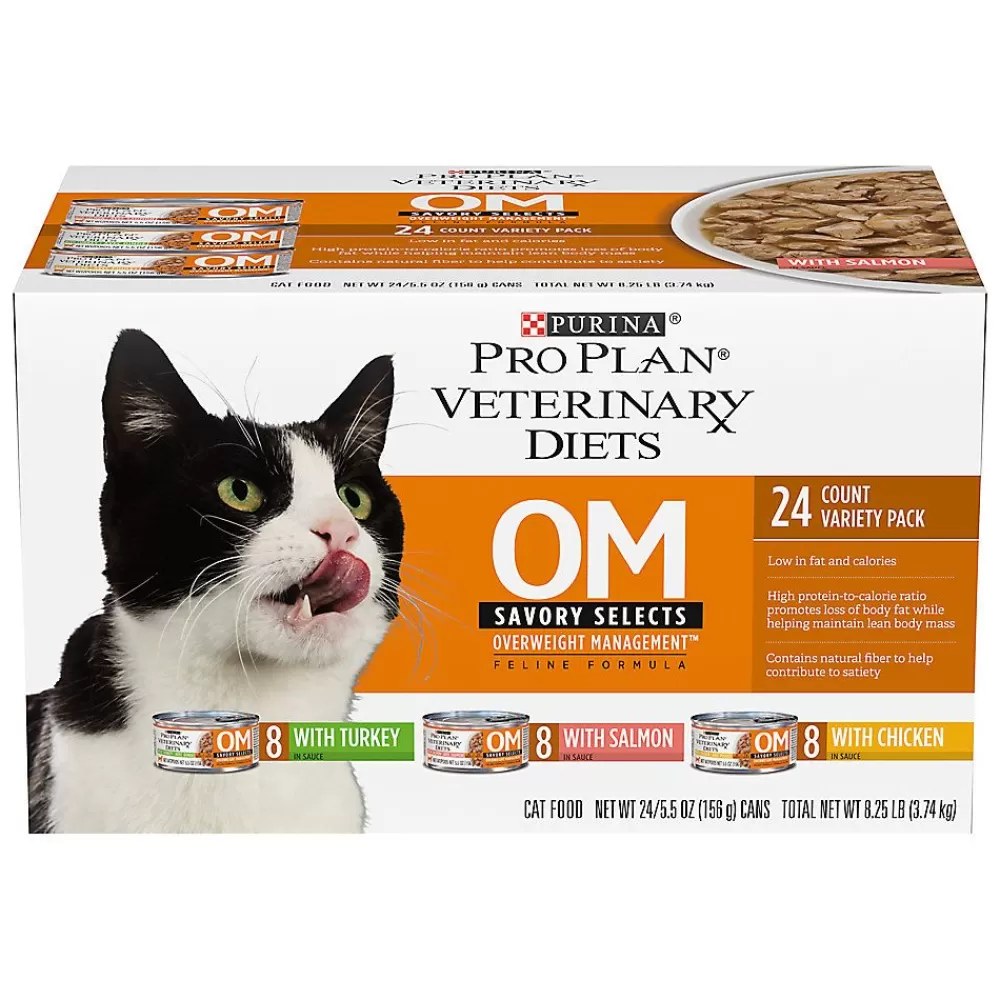 Veterinary Authorized Diets<Purina Pro Plan Veterinary Diets Purina® Pro Plan® Veterinary Diets Om Savory Selects Overweight Management Cat Food - Variety, 24Ct