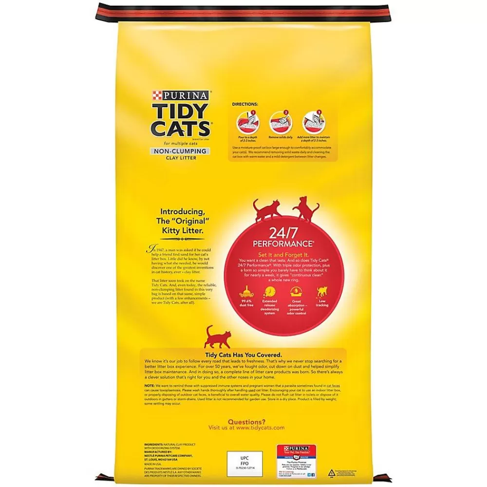 Litter<Tidy Cats Purina® ® 24/7 Performance Non-Clumping Multi-Cat Clay Cat Litter - Low Dust