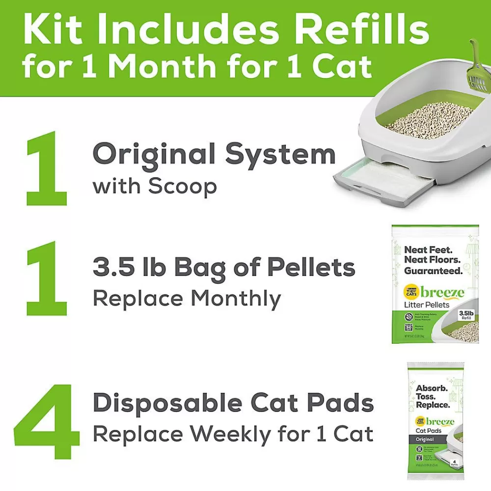 Litter Boxes<Tidy Cats Purina Breeze Cat Litter Box System White & Green