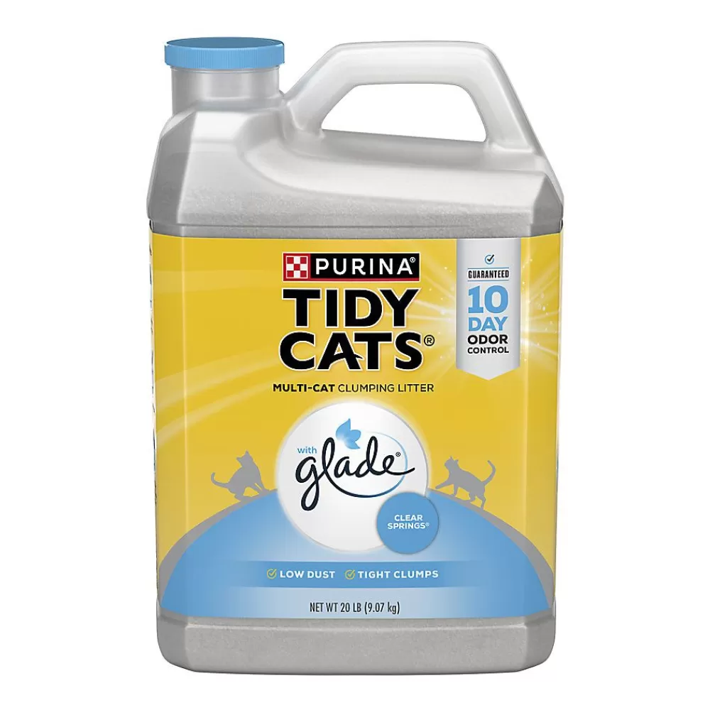 Litter<Tidy Cats Purina® ® With Glade Clumping Multi-Cat Clay Cat Litter - Clear Springs Scent, Low Dust