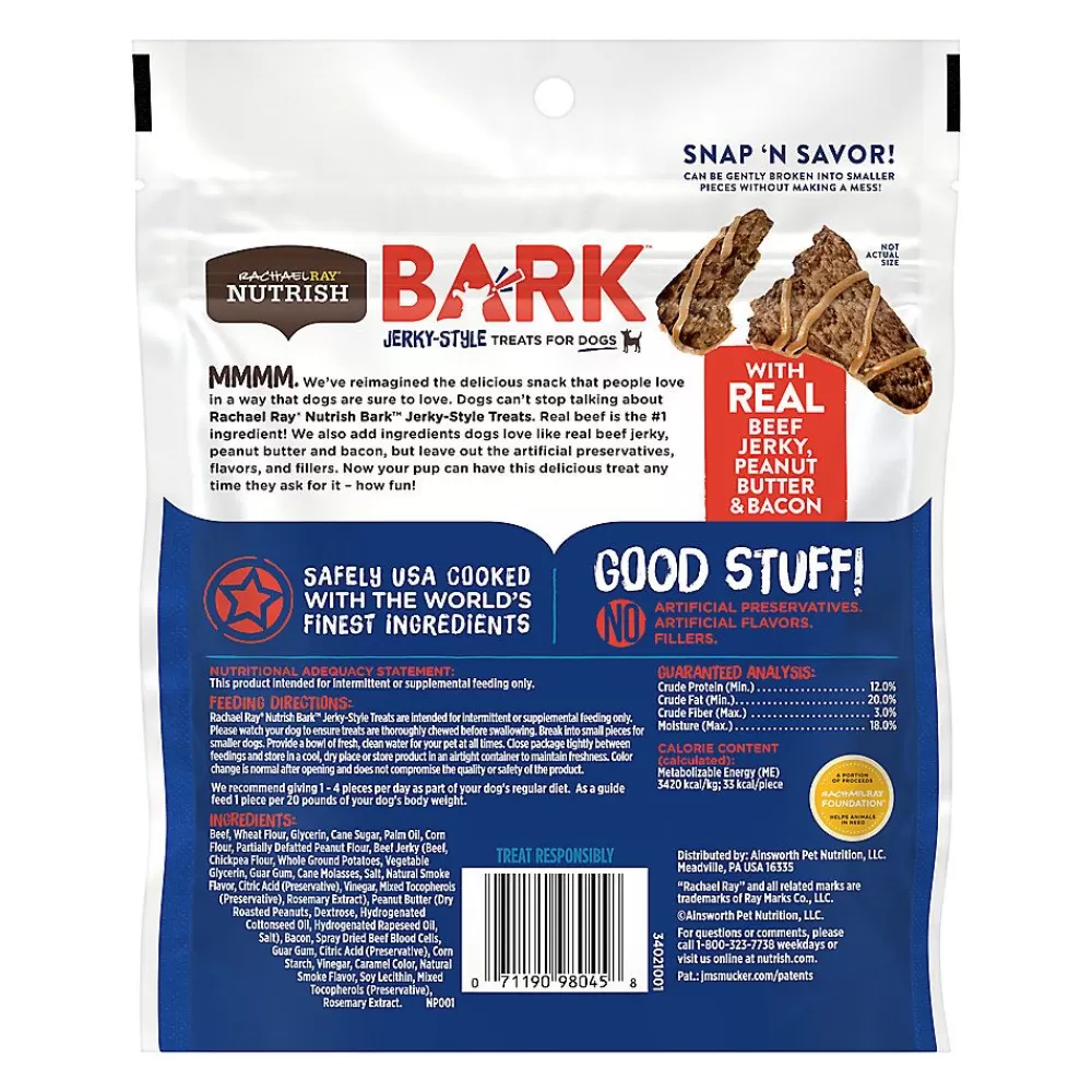 Jerky<Rachael Ray Nutrish Bark Jerky-Style All Life Stage Dog Treats - Beef, Peanut Butter & Bacon