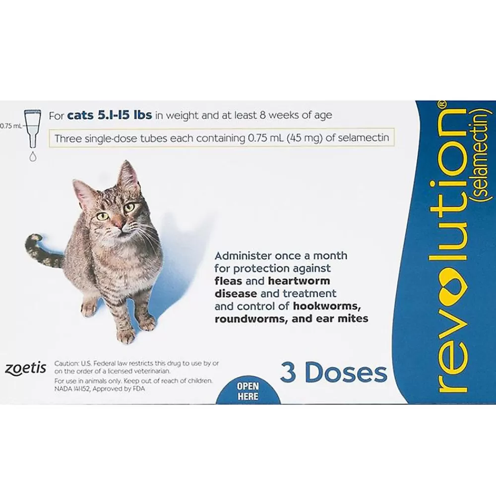 Flea & Tick<Revolution Topical For Cats 5.1-15 Lbs Blue