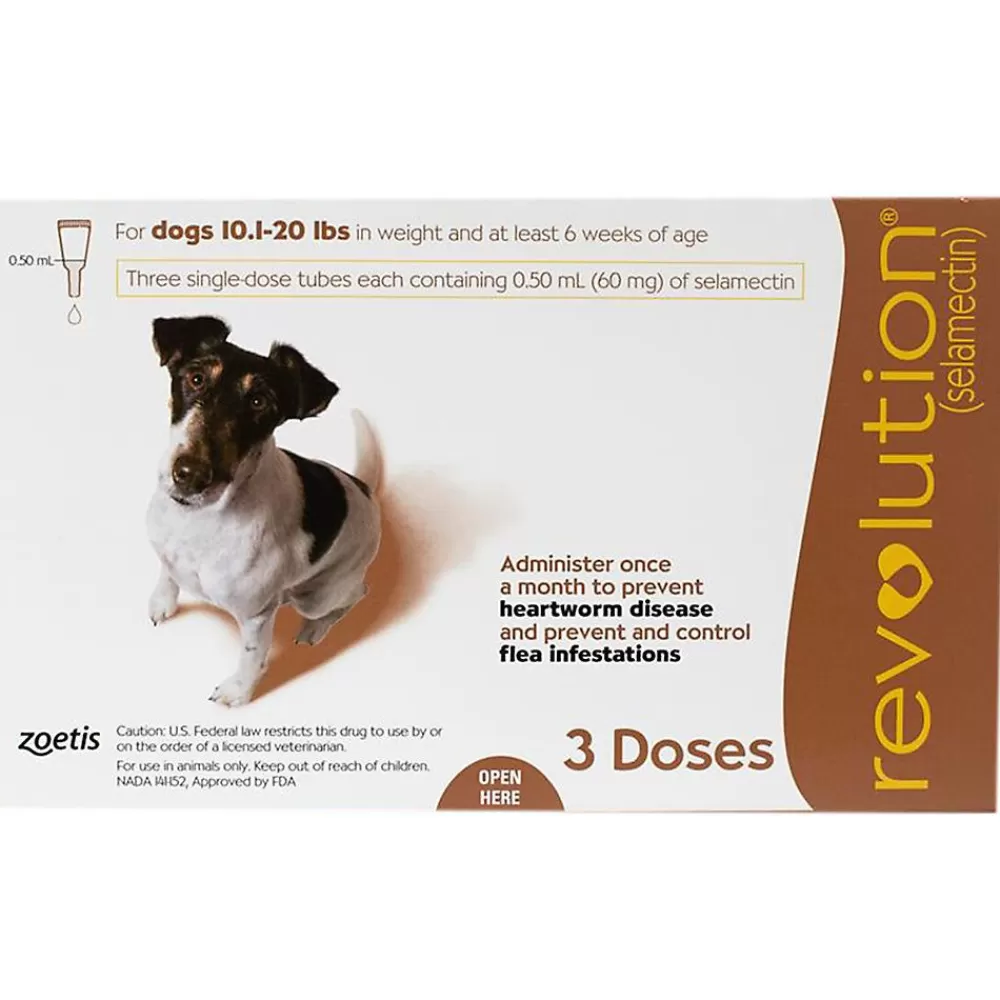 Flea & Tick<Revolution Topical For Dogs 10.1-20 Brown - 3 Month Or 6 Month Supply