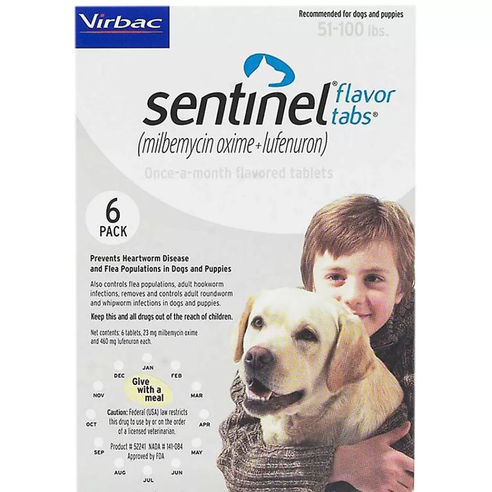Flea & Tick<Sentinel Flavor Tablets For Dogs 51-100 Lbs White