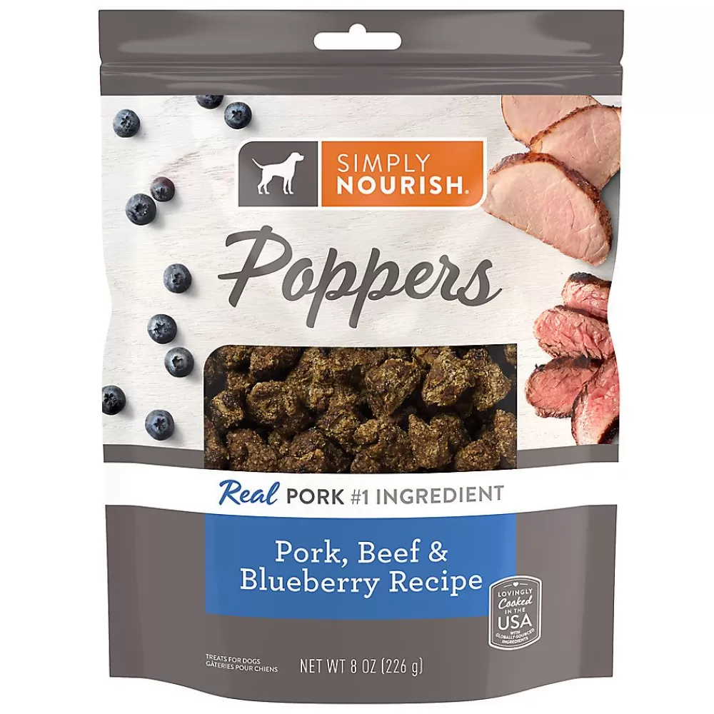 Chewy Treats<Simply Nourish ® Original Dog Poppers Treat - Pork & Blueberry, 8 Oz.