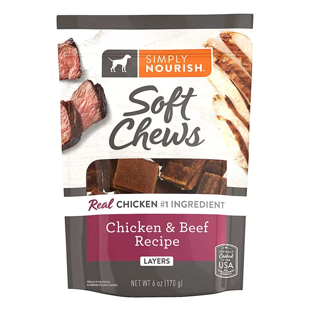 Jerky<Simply Nourish Soft Chews Dog Treats - Chicken & Beef