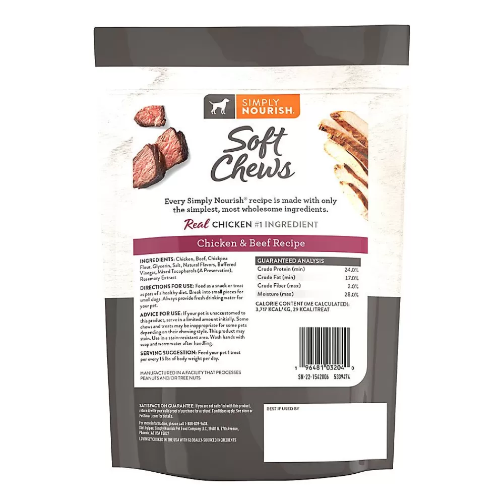Jerky<Simply Nourish Soft Chews Dog Treats - Chicken & Beef