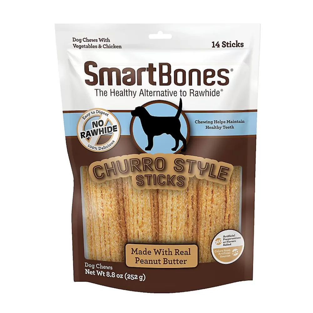 Bones & Rawhide<SmartBones ® Churro Style Sticks Dog Treat - Peanut Butter