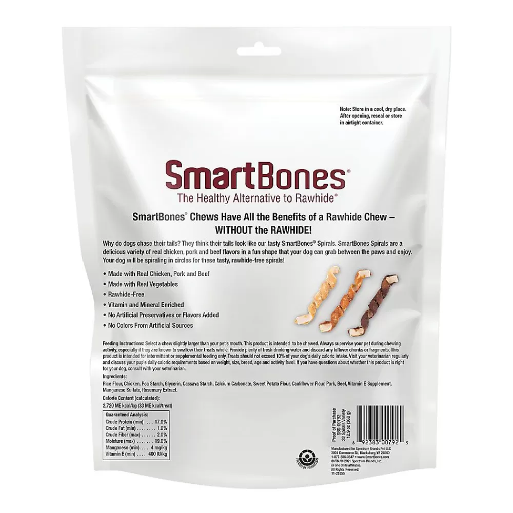 Bones & Rawhide<SmartBones ® Spirals Variety Dog Treat - Chicken, Pork & Beef