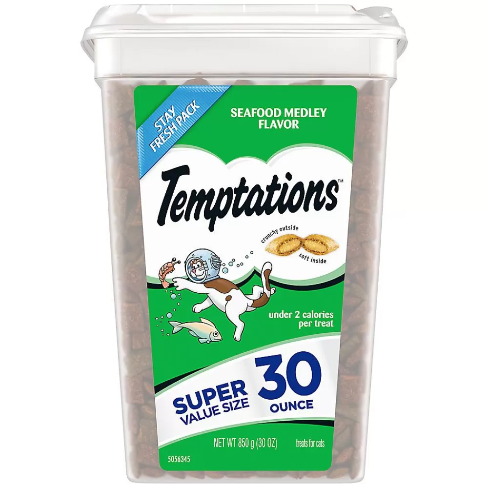 Treats<Temptations Classic Adult Cat Treats - Soft & Crunchy, Seafood Medley