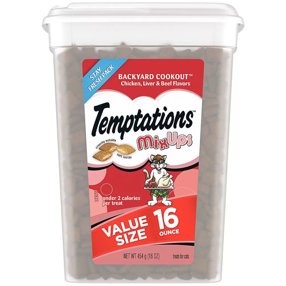 Treats<Temptations Mixups Adult Cat Treats - Soft & Crunchy, Backyard Cookout