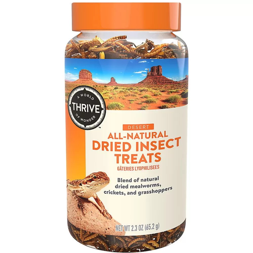 Bearded Dragon<Thrive Dried Insect Reptile Treats - Natural, Mealworms, Crickets & Grasshoppers